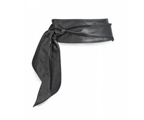 BeLtS 7002.3601 - Zwarte nappa riem met lus (knoopriem)