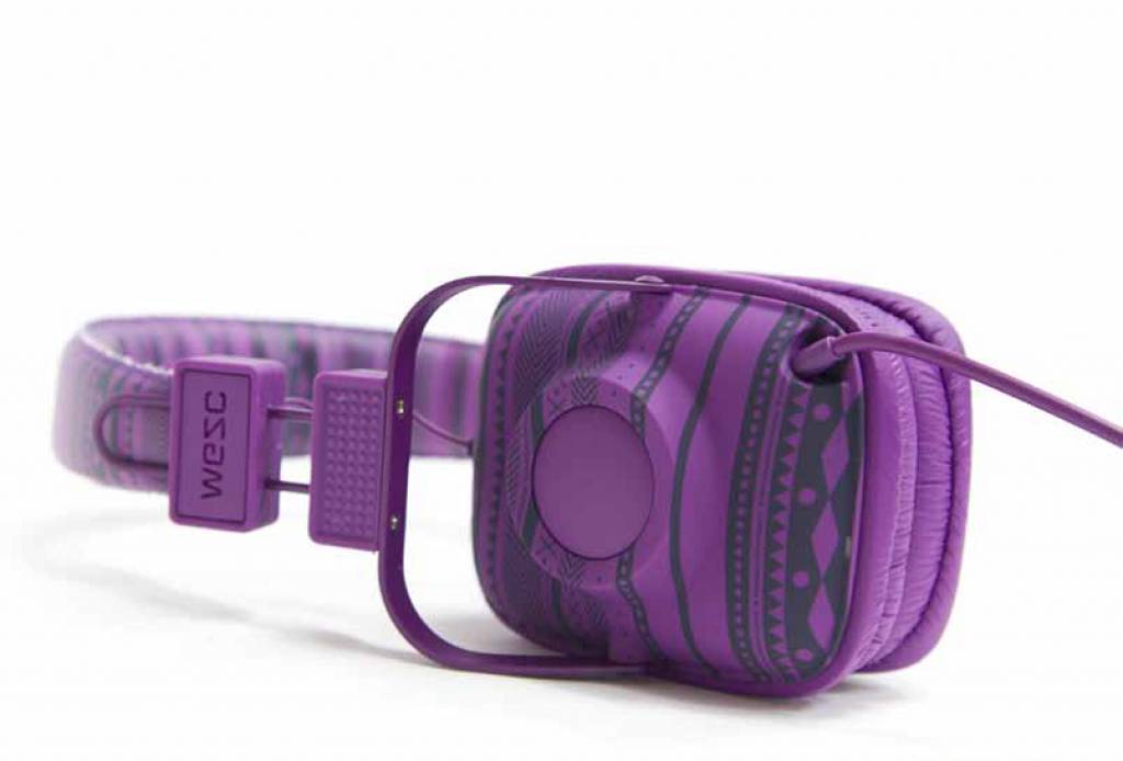 WeSC Maraca Larper Stripe koptelefoon Dark Purple