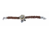 Sari Design op leer gevlochten met swarovski flower