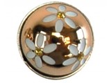 Sari Design chique button, goud met witte bloemen