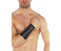 Rimba Real Leather & BDSM Brede Armband met Studs