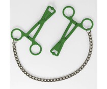 Rimba Real Leather & BDSM Tepelklemmen Schaar en Ketting