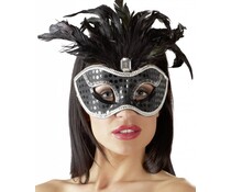 Cottelli Collection Zwart Masker met Pluimen