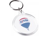 Cheap round transparent Key (size Ø 4,5 x 5 cm)