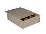 Billiga tre-bin vin lådor med skjutlock (storlek inom dimensionerade 335 x 280 x 95 mm)