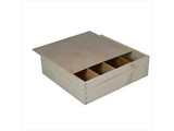 De madera cajas de vino de 4 bandejas en blanco con tapa deslizante (madera en blanco)