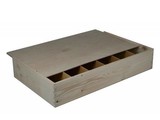 6-vaks Wijnkisten met houten schuifdeksel (blank hout)