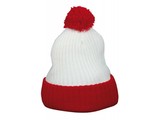 Vermelho e chapéus brancos pom pom em tamanhos adultos