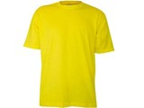 Baratos camisetas amarelas com mangas curtas e gola redonda (100% algodão)