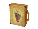 Цветни дървени кутии за вино "Wine Bunch" с вино куп изображение (подходящи за 3 бутилки от вино)