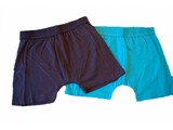underwear, mensunderwear, mannenondermode, ondergoed, lingerie, heren, mannen Boxershort jongens blauw uni boord katoen