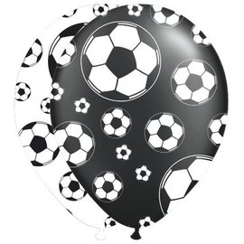 Voetbal ballonnen zwart/wit (8st)