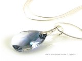 Collar de Plata con Swarovski Elementos Pear-Shaped "Crystal-Montana Blend"