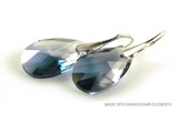 Orecchini in argento con Swarovski Elements Pear-Shaped "Crystal-Montana Blend"