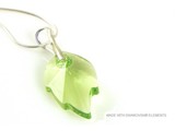 Silber Halskette mit Swarovski Elements Leaf "Peridot"