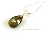Silber Halskette mit Swarovski Elements Pear-Shaped "Bronze Shade"