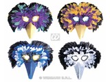 Carnival-accessories: Multi-colour Venetian feathers-masks Mask, in different colours