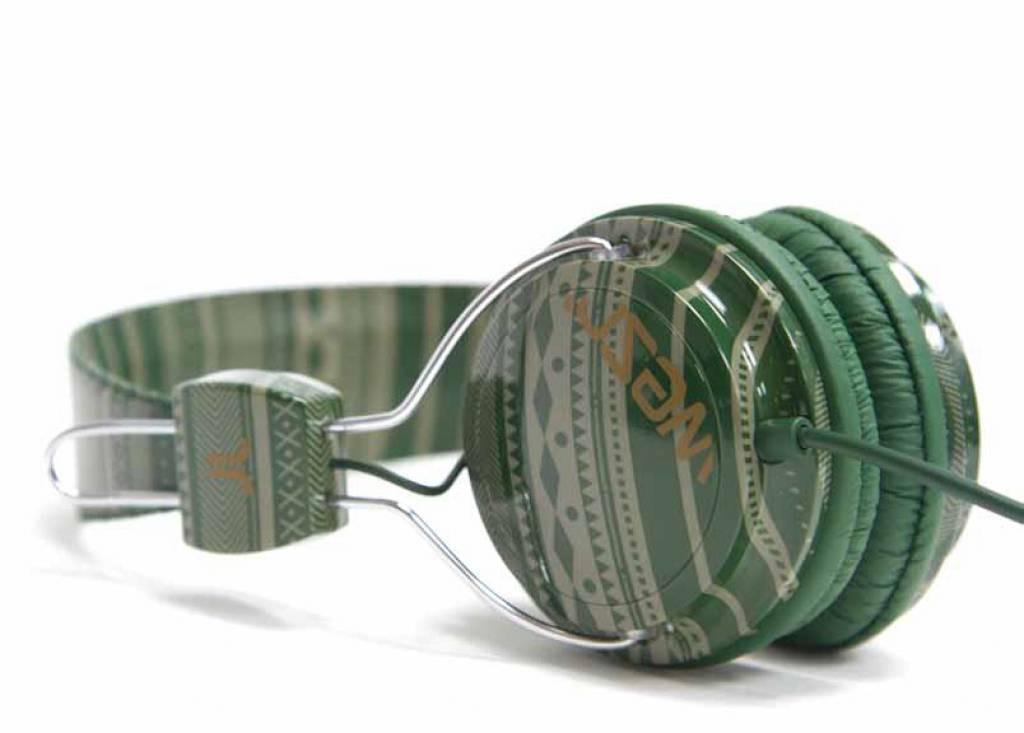 WeSC Conga Larper Stripe Headphone Forest Green