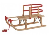 Gloco Houten slee met KUNSTSTOF zitje 100cm