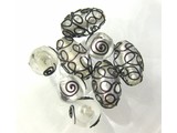 Assorted Glass Beads - Black/Silver