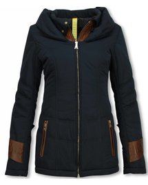 Milan Ferronetti Winterjassen - Dames Winterjas Halflang - Regular Slim - Fit Edition - Blauw