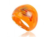 Lunedi Murano Glass Ring ROSOLINA ARANCIONE