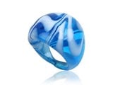Lunedi Murano Glass Ring ROSOLINA AZZURRO