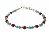 armband bloedkoraal en turquoise