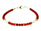 armband bloedkoraal en kristal