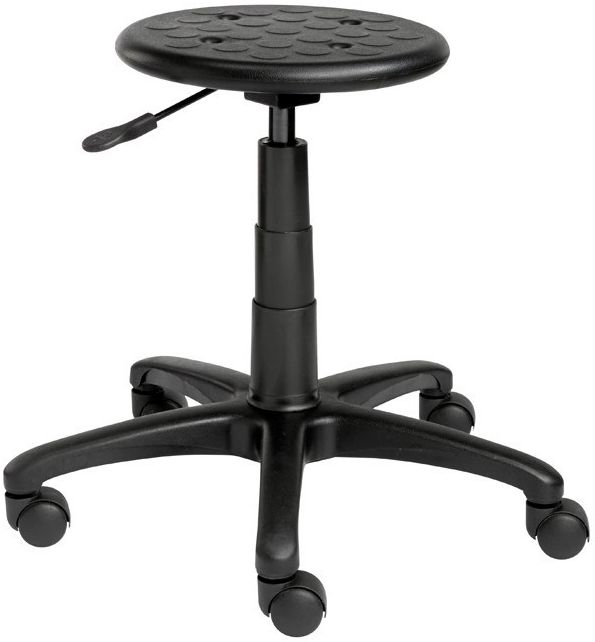 WKWKER Kantoorkruk Op Wielen - Verstelbare Swivel Stoel Met PU Lederen Zitting