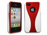 iPhone 4(S) 3-in-1 Hard Case - Wit/Rood