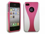 iPhone 4(S) 3-in-1 Hard Case - Wit/Roze