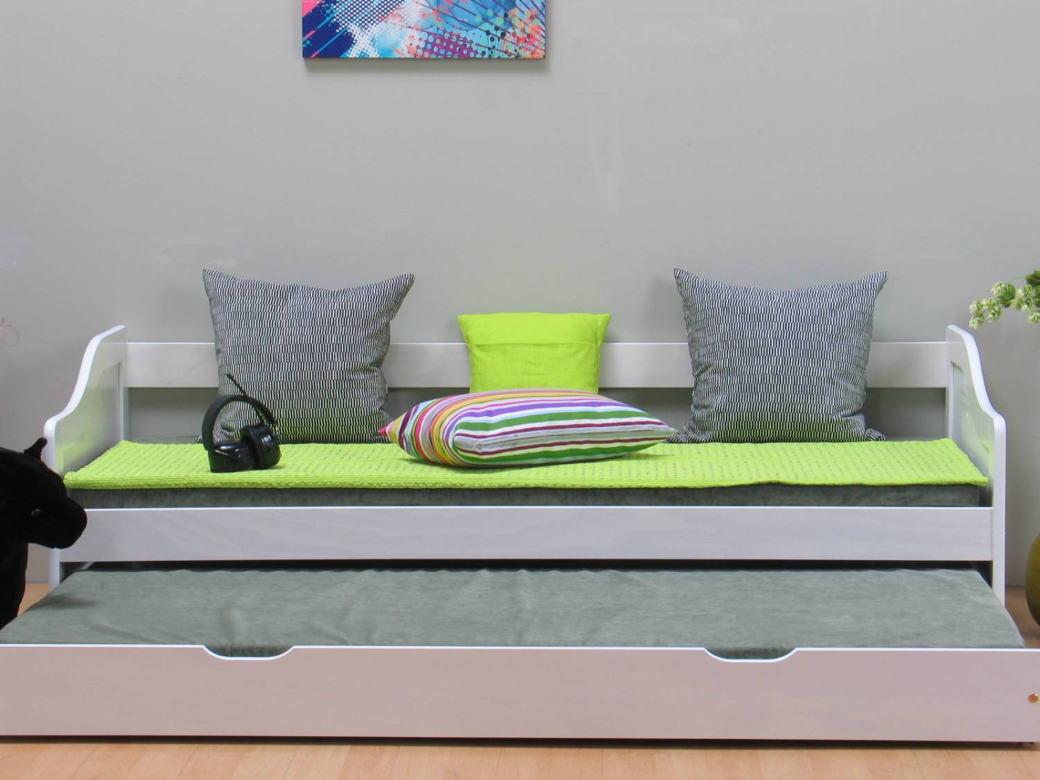 Tienerbed inclusief onderschuifbed en lattenbodems wit ... Ontwerp oud Huser interieur moderne