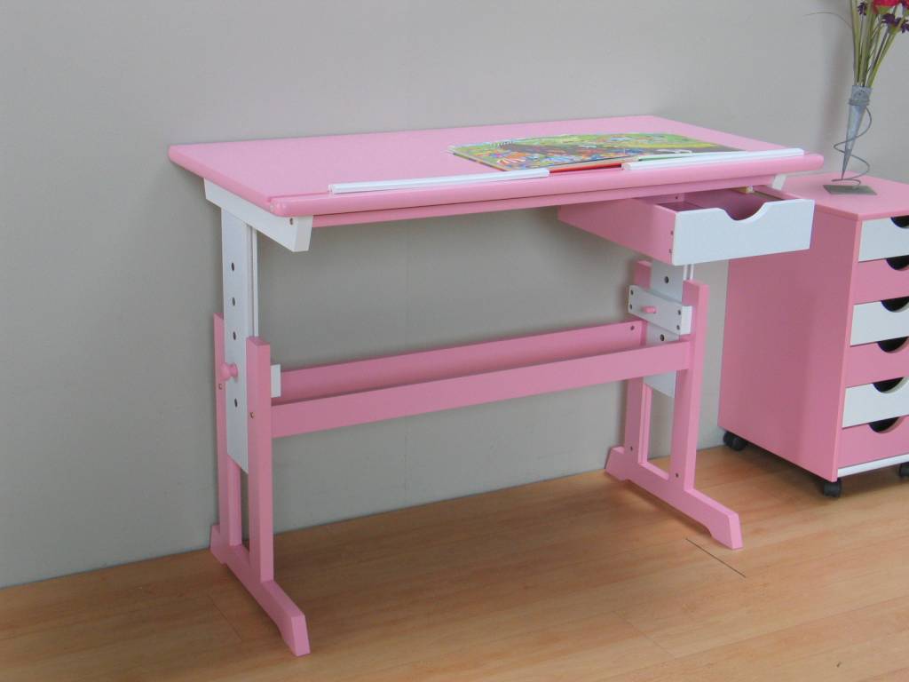 Bureau cecilia roze wit abc kleuters tekentafel meubeltrefpunt ...