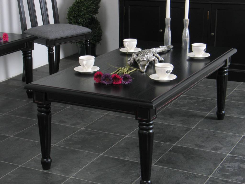 Salontafel mozart langwerpig 135x75 cm zwart antiek barok ...