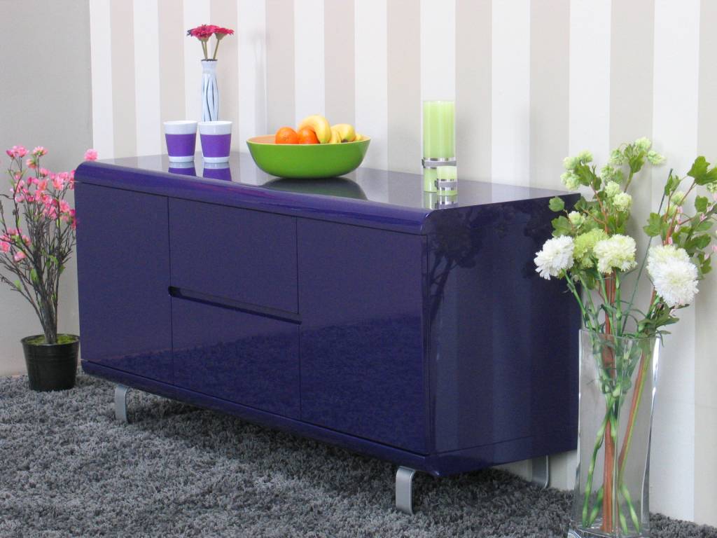Design dressoir hoogglans paars 145x69x45 cm spacy ...
