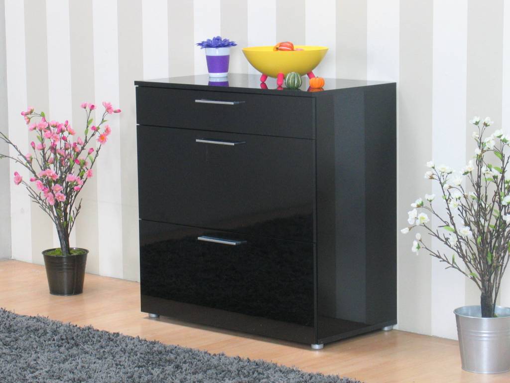 Infiniti zwarte en witte hoogglans meubels slaapkamer en ...