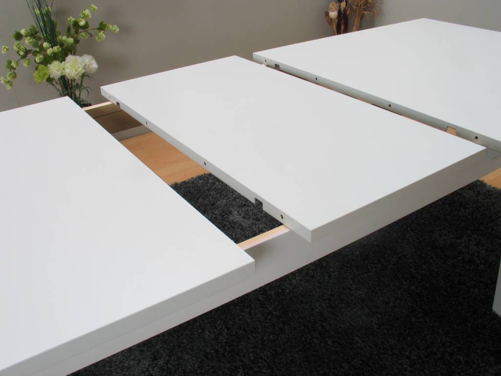 Tvilum venetië eetkamer met 6 witte stoelen cube meubeltrefpunt ...