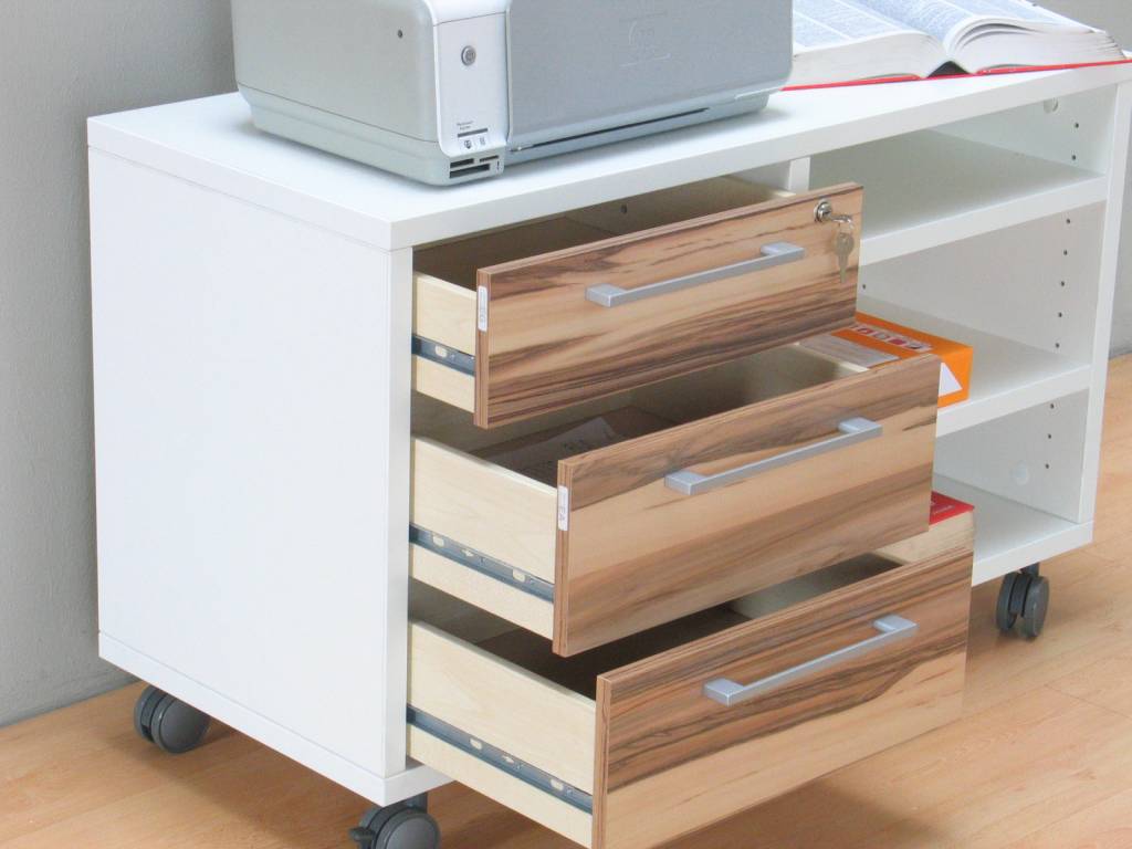Tvilum bureau wit hoogglans prima met ladeblok en legplanken ...