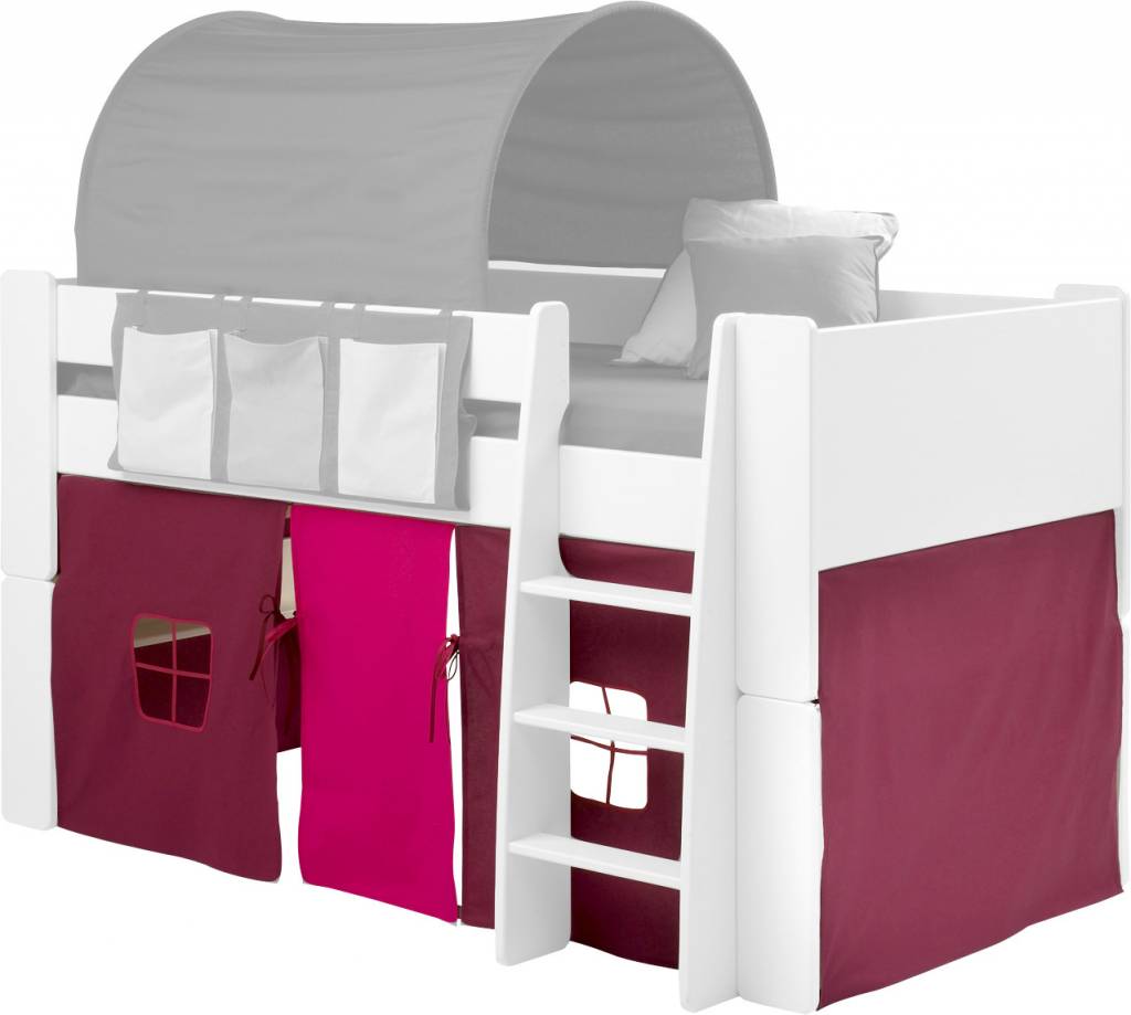 Bed gordijnset lila/roze bij halfhoogslaper oliver kids ...