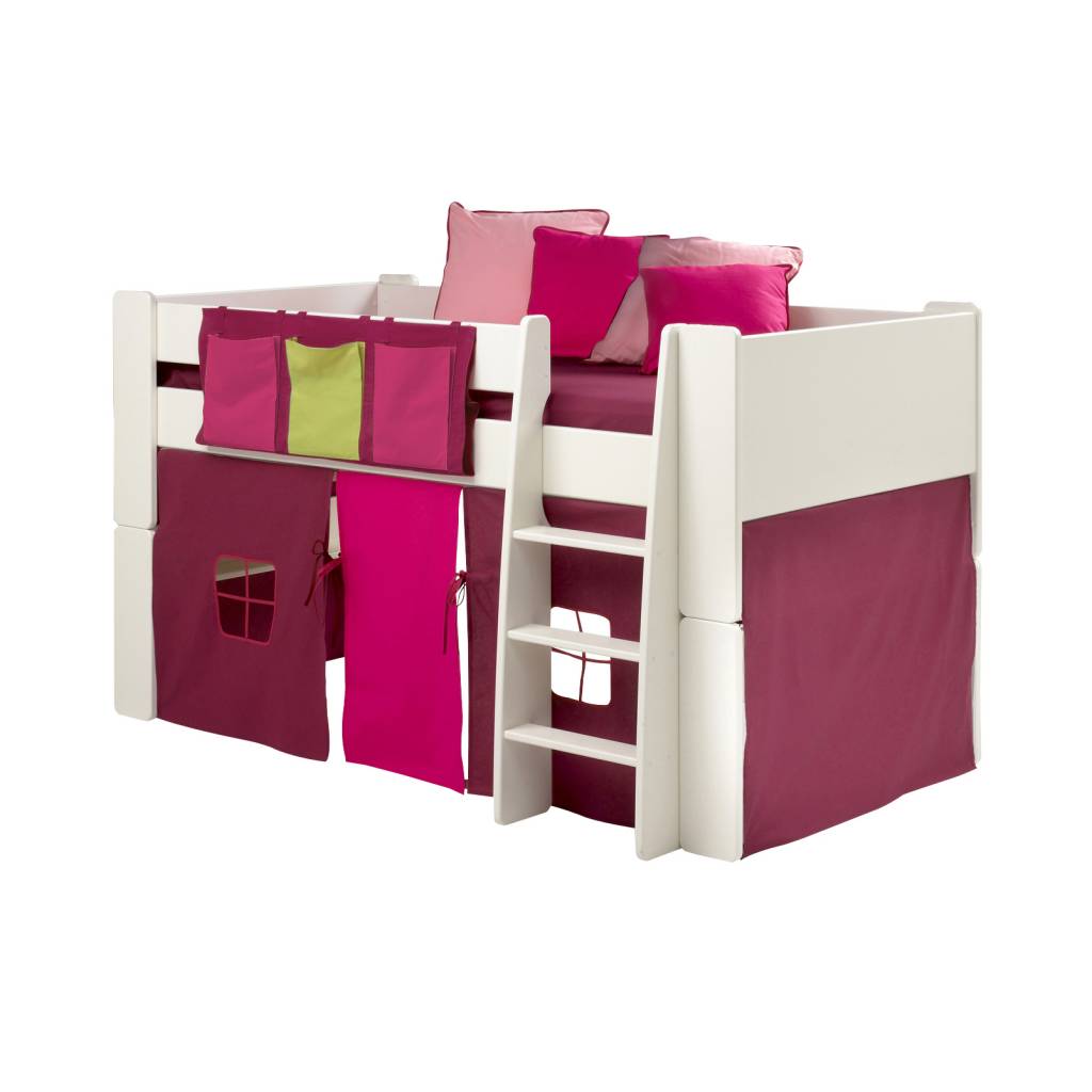 Bed gordijnset lila/roze bij halfhoogslaper oliver kids ...