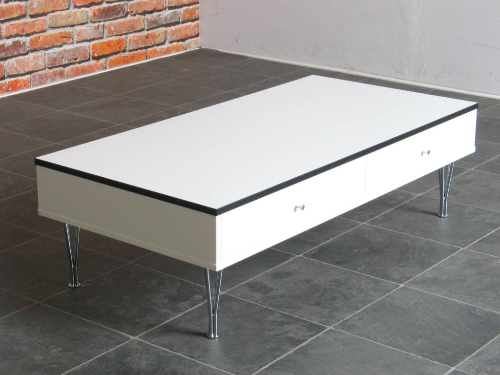 Salontafel pippi wit rechthoekig met 2 schuiven meubeltrefpunt ...