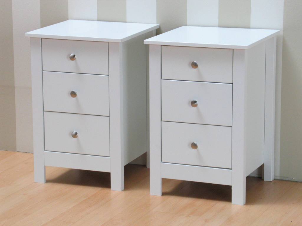 Nachtkastjes justin (set van 2) met lades wit 40x60x40 cm ...