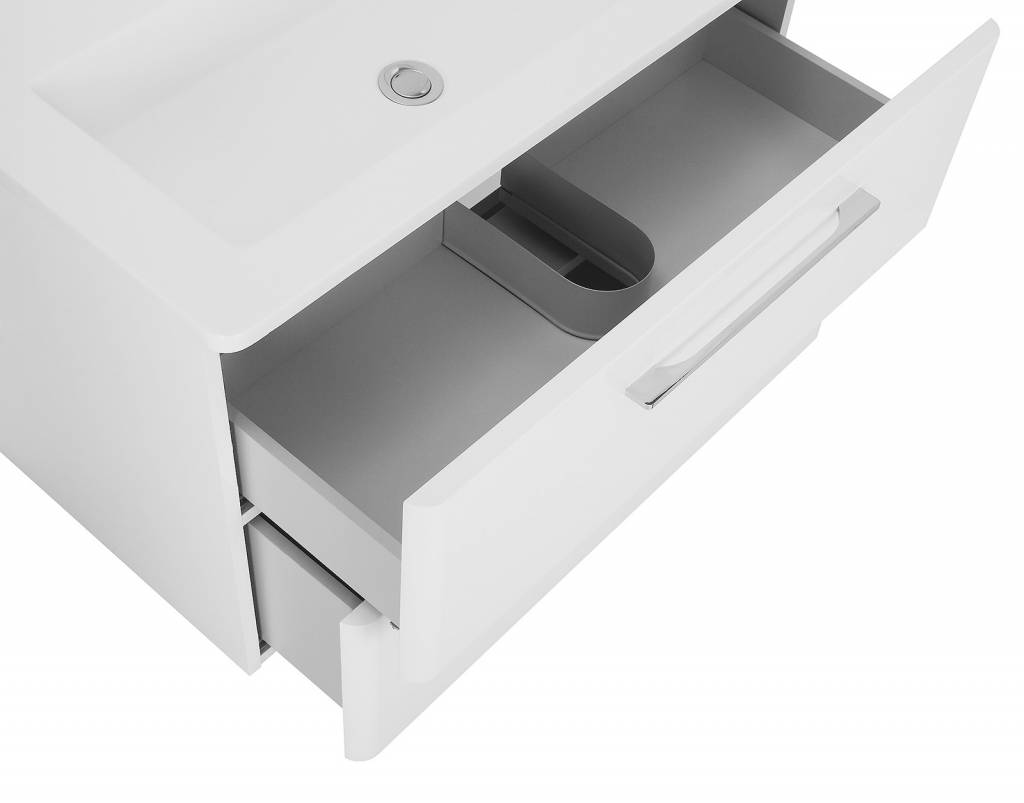 Grete wit hoogglans 60 cm lavabomeubel met lavabo meubeltrefpunt ...