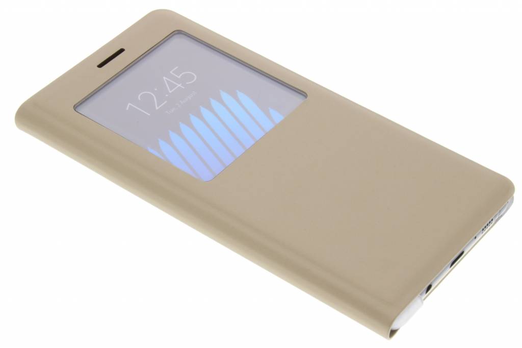 Gouden luxe slim booktype hoes met venster voor de Samsung Galaxy Note 7 Gouden luxe slim booktype hoes met venster voor de Samsung Galaxy Note 7