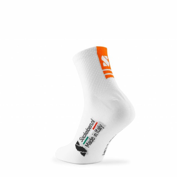 Fietssokken White-Orange Low