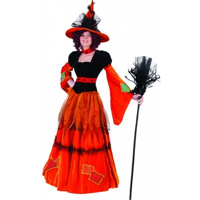 Rode pompoen heks kostuums voor Halloween