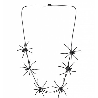 Halloweenaccessoires ketting spinnen 60cm
