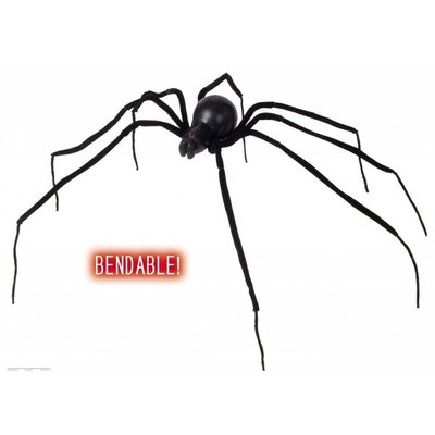 Halloweenaccessoires buigbare zwarte spin 110cm