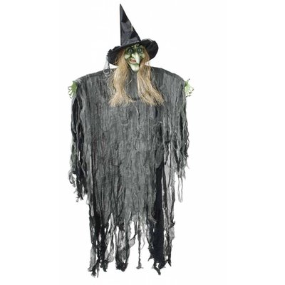 Hangdecoratie levensgrote heks voor Halloween